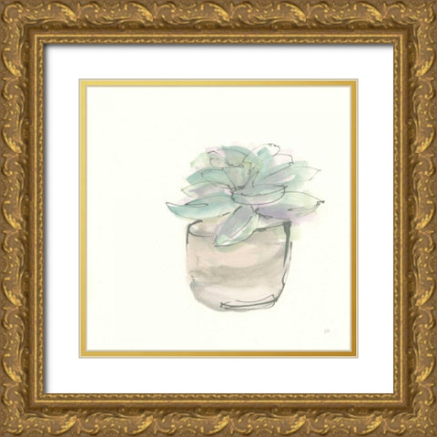 Succulent IV Gold Ornate Wood Framed Art Print with Double Matting by Paschke, Chris