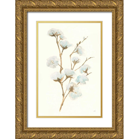 Summer Cotton I Gold Ornate Wood Framed Art Print with Double Matting by Paschke, Chris