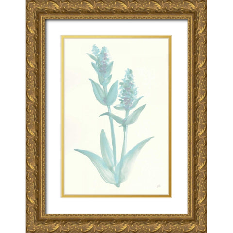 Lambs Ear Sage I Gold Ornate Wood Framed Art Print with Double Matting by Paschke, Chris