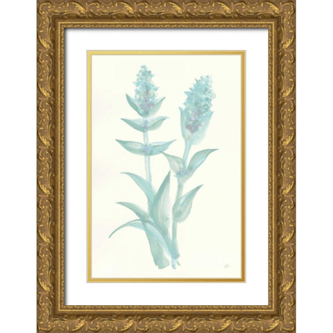 Lambs Ear Sage II Gold Ornate Wood Framed Art Print with Double Matting by Paschke, Chris