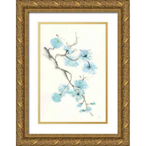 Tinted Branch I Gold Ornate Wood Framed Art Print with Double Matting by Paschke, Chris