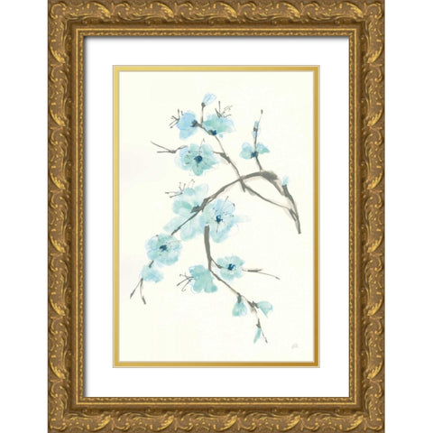 Tinted Branch II Gold Ornate Wood Framed Art Print with Double Matting by Paschke, Chris