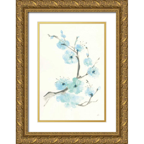 Tinted Branch III Gold Ornate Wood Framed Art Print with Double Matting by Paschke, Chris