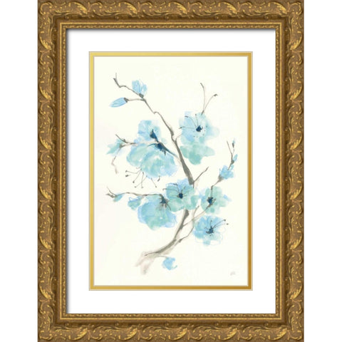Tinted Branch IV Gold Ornate Wood Framed Art Print with Double Matting by Paschke, Chris