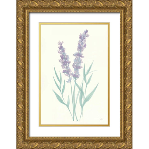 Lavender I Gold Ornate Wood Framed Art Print with Double Matting by Paschke, Chris