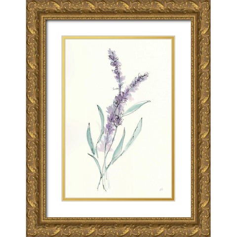 Lavender IV Gold Ornate Wood Framed Art Print with Double Matting by Paschke, Chris