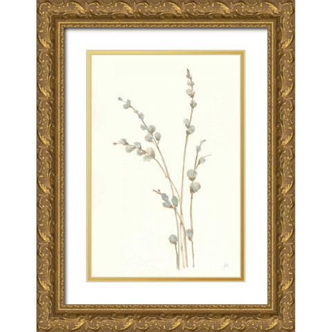 Pussy Willows I Gold Ornate Wood Framed Art Print with Double Matting by Paschke, Chris