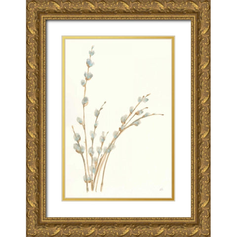Pussy Willows III Gold Ornate Wood Framed Art Print with Double Matting by Paschke, Chris