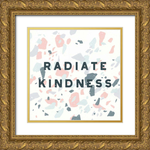 Terrazzo Inspiration I Kindness Gold Ornate Wood Framed Art Print with Double Matting by Hershey, Moira