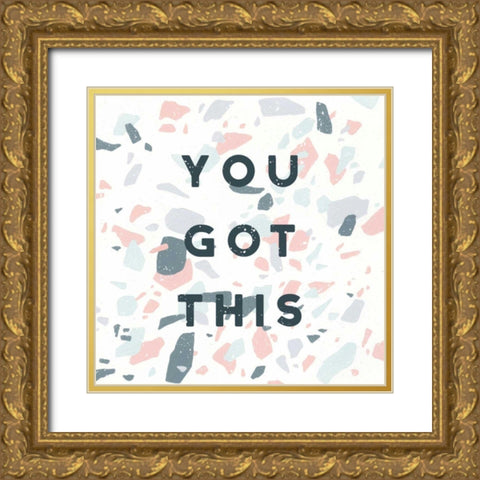 Terrazzo Inspiration II You Gold Ornate Wood Framed Art Print with Double Matting by Hershey, Moira