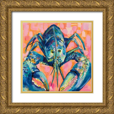 Lilly Lobster I Gold Ornate Wood Framed Art Print with Double Matting by Vertentes, Jeanette