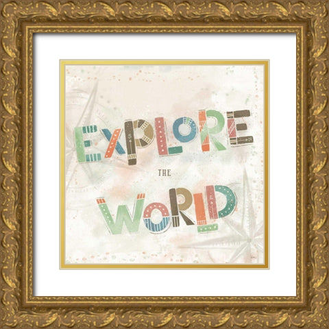 Explore the World IV Gold Ornate Wood Framed Art Print with Double Matting by Charron, Veronique