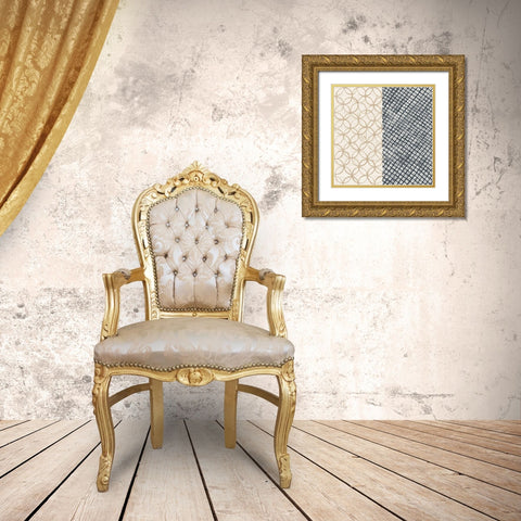 Maki Tile III Gold Ornate Wood Framed Art Print with Double Matting by Lovell, Kathrine