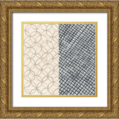 Maki Tile III Gold Ornate Wood Framed Art Print with Double Matting by Lovell, Kathrine