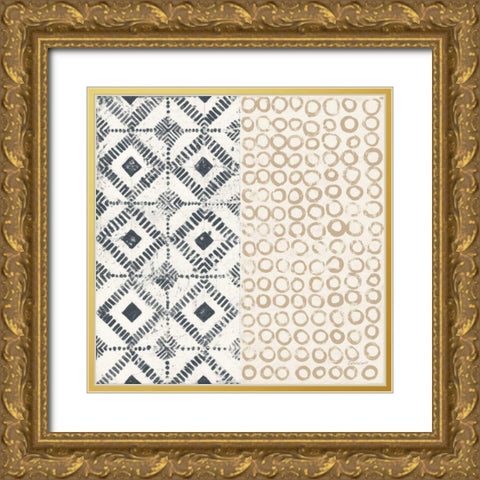 Maki Tile V Gold Ornate Wood Framed Art Print with Double Matting by Lovell, Kathrine