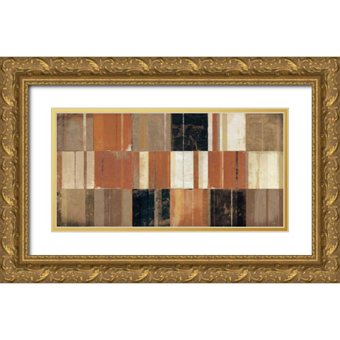 Warm Patches III Gold Ornate Wood Framed Art Print with Double Matting by Mullan, Michael