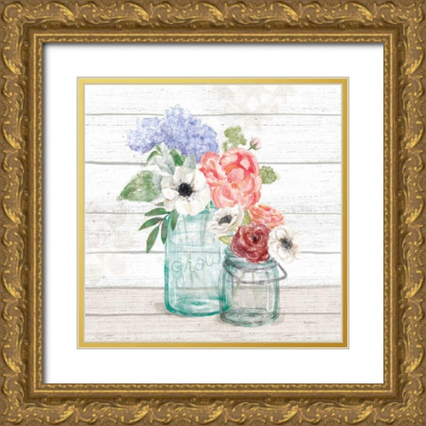 Pastel Flower Market XII Gold Ornate Wood Framed Art Print with Double Matting by Urban, Mary