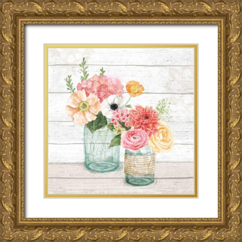 Pastel Flower Market XIII Gold Ornate Wood Framed Art Print with Double Matting by Urban, Mary