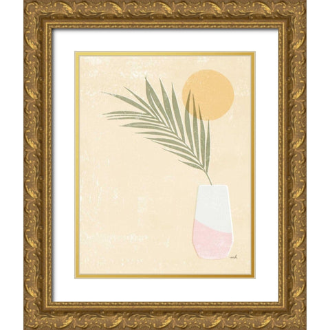 Sun Palm II Blush Gold Ornate Wood Framed Art Print with Double Matting by Hershey, Moira