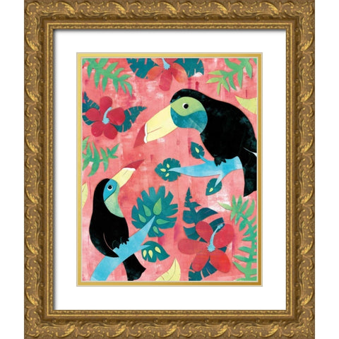 Jungle Jive I Dark Gold Ornate Wood Framed Art Print with Double Matting by Wild Apple Portfolio