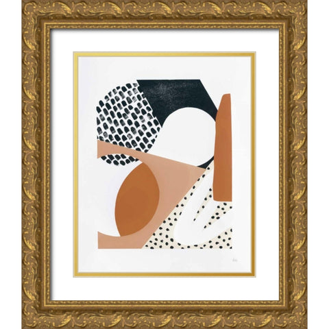 Luminous Tumble I Warm Gold Ornate Wood Framed Art Print with Double Matting by Marshall, Laura