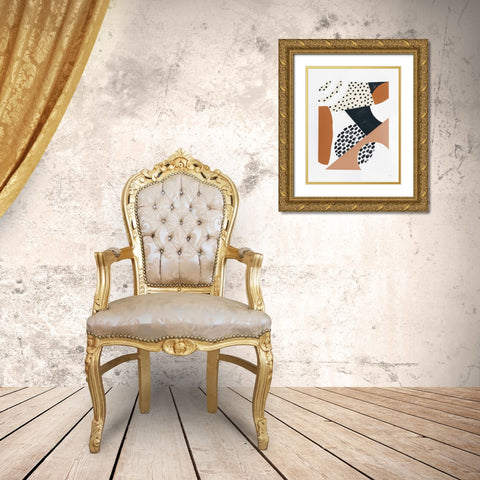 Luminous Tumble II Warm Gold Ornate Wood Framed Art Print with Double Matting by Marshall, Laura