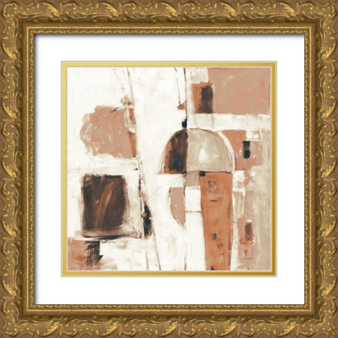 Down to the Street Warm Gold Ornate Wood Framed Art Print with Double Matting by Schick, Mike
