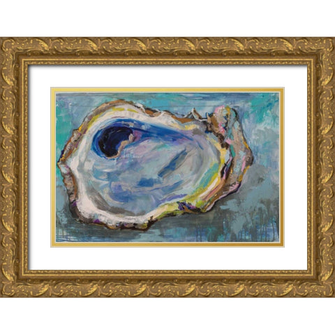 Oyster Two Gold Ornate Wood Framed Art Print with Double Matting by Vertentes, Jeanette