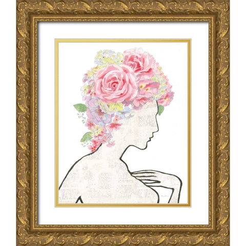 She Dreams of Roses I Gold Ornate Wood Framed Art Print with Double Matting by Adams, Emily