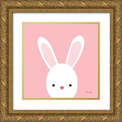 Cuddly Bunny Gold Ornate Wood Framed Art Print with Double Matting by Kelle, Ann
