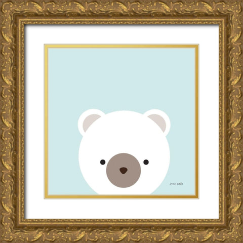 Cuddly Bear Gold Ornate Wood Framed Art Print with Double Matting by Kelle, Ann