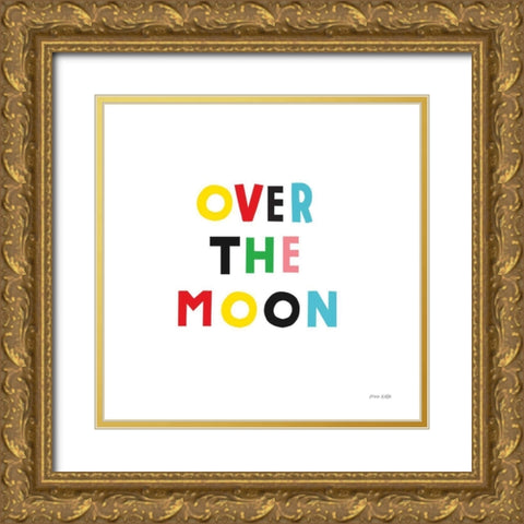 Over the Moon Gold Ornate Wood Framed Art Print with Double Matting by Kelle, Ann