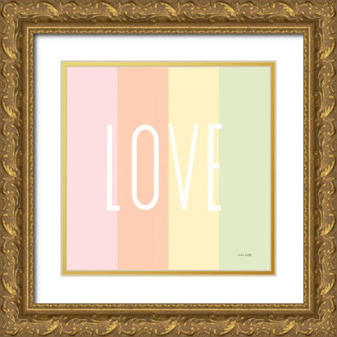 Love Rainbow Gold Ornate Wood Framed Art Print with Double Matting by Kelle, Ann