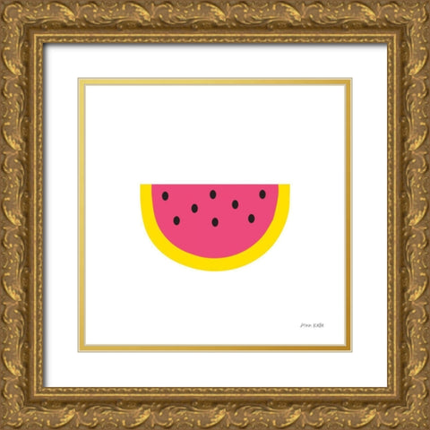 Watermelon Gold Ornate Wood Framed Art Print with Double Matting by Kelle, Ann