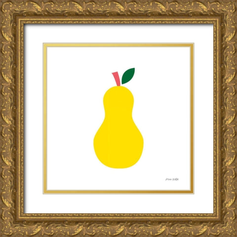Yellow Pear Gold Ornate Wood Framed Art Print with Double Matting by Kelle, Ann