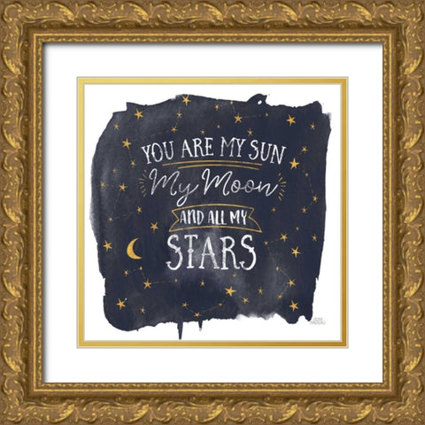 Celestial Love IV Sq Gold Ornate Wood Framed Art Print with Double Matting by Marshall, Laura