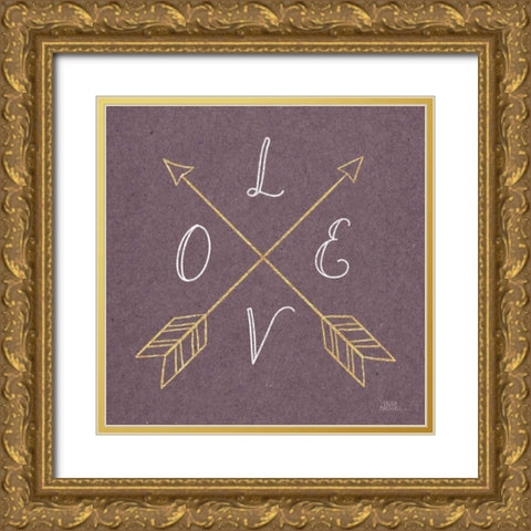 Lovestruck II Sq Gold Ornate Wood Framed Art Print with Double Matting by Marshall, Laura