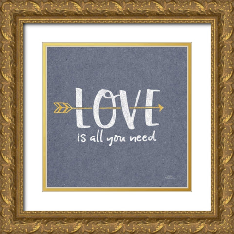 Lovestruck V Sq Gold Ornate Wood Framed Art Print with Double Matting by Marshall, Laura