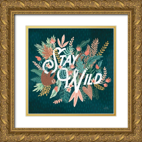 Jungle Hangout V Gold Ornate Wood Framed Art Print with Double Matting by Marshall, Laura