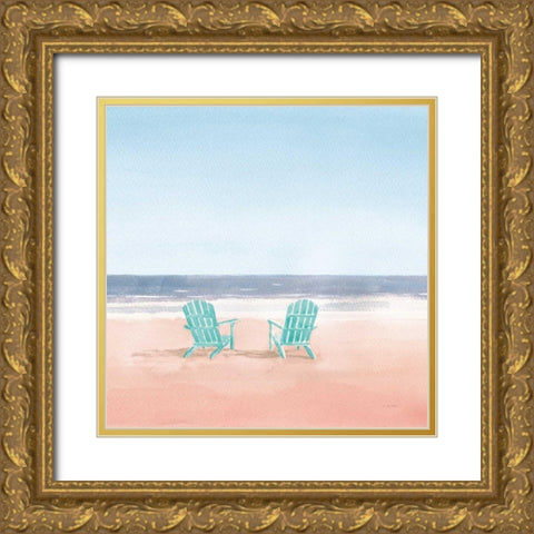 Salento Coast II Coral Cove Gold Ornate Wood Framed Art Print with Double Matting by Wiens, James