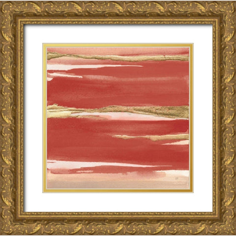 Gilded Red I Gold Ornate Wood Framed Art Print with Double Matting by Paschke, Chris