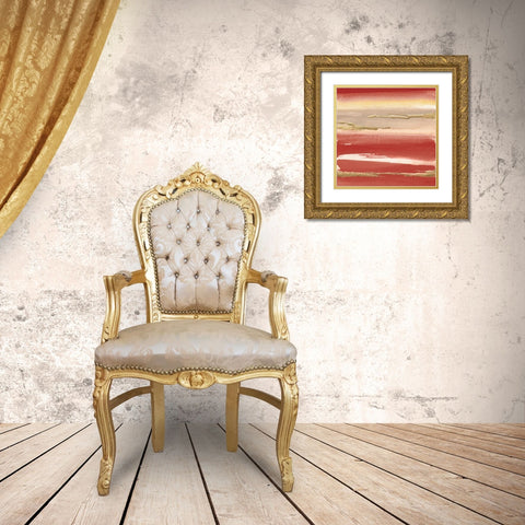 Gilded Red III Gold Ornate Wood Framed Art Print with Double Matting by Paschke, Chris
