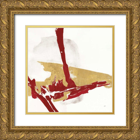 Red Gold IV Gold Ornate Wood Framed Art Print with Double Matting by Paschke, Chris