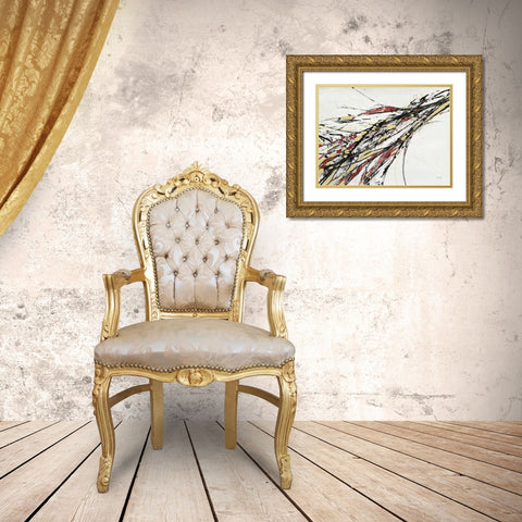 Gravity Red Gold Ornate Wood Framed Art Print with Double Matting by Griggs, Jan