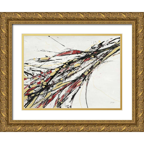 Gravity Red Gold Ornate Wood Framed Art Print with Double Matting by Griggs, Jan