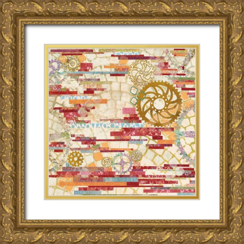 EU Timetable I Red Gold Ornate Wood Framed Art Print with Double Matting by Ferguson, Kathy