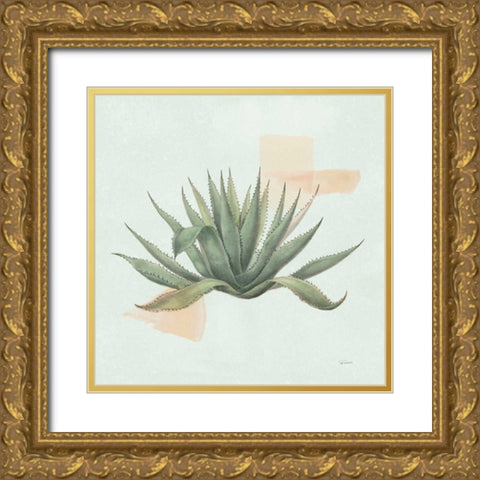 Desert Color Succulent I Mint Gold Ornate Wood Framed Art Print with Double Matting by Schlabach, Sue