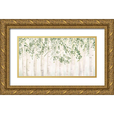 Fresh Forest Green Gold Ornate Wood Framed Art Print with Double Matting by Wiens, James