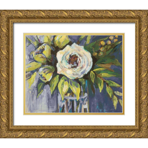 Navy Solo Gold Ornate Wood Framed Art Print with Double Matting by Vertentes, Jeanette