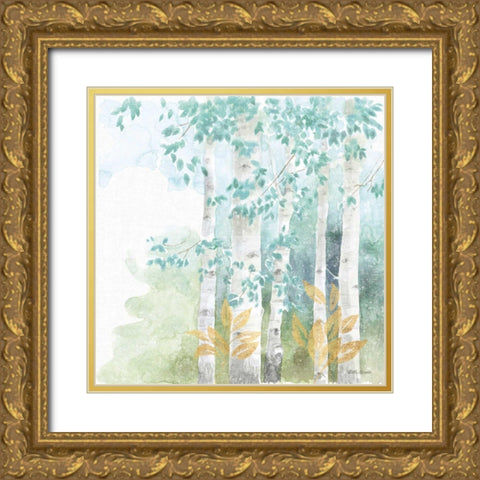Natures Leaves III Gold Ornate Wood Framed Art Print with Double Matting by Grove, Beth